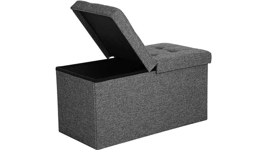 30 inch grey storage ottoman