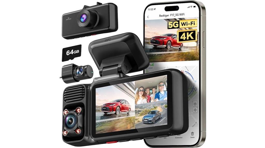 4k 3 channel dash cam