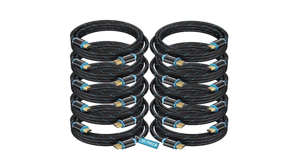 6 pack 4k nylon hdmi cables