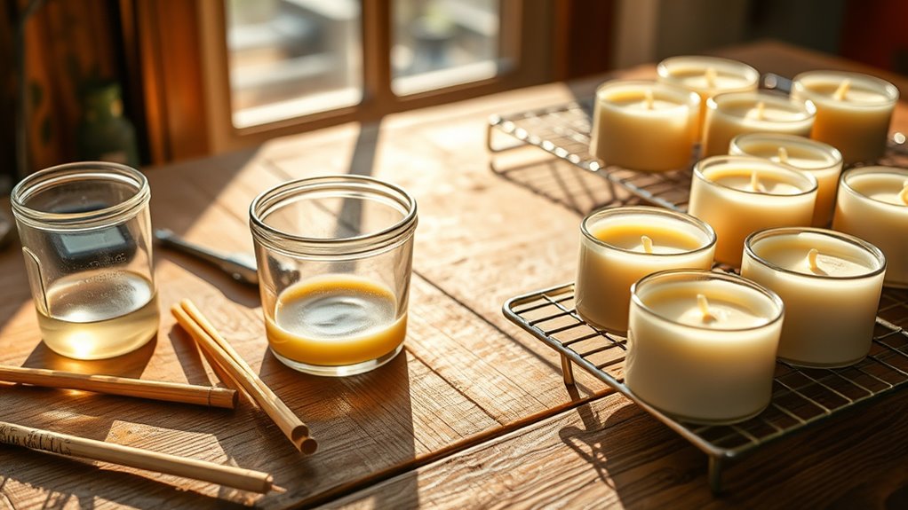 allow candles to cure