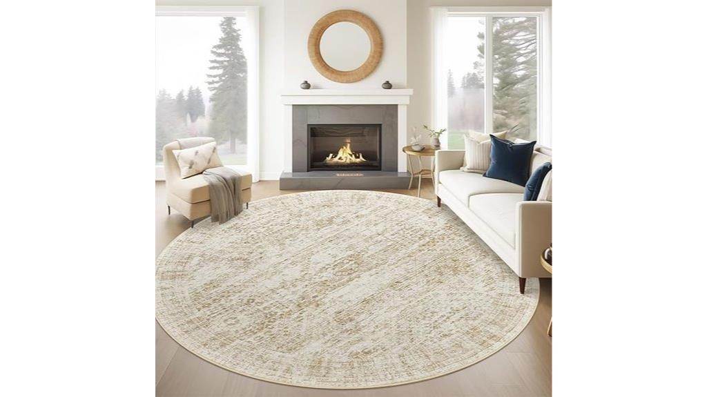 beige round rug