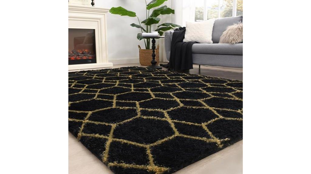 black 5x7 fluffy rug