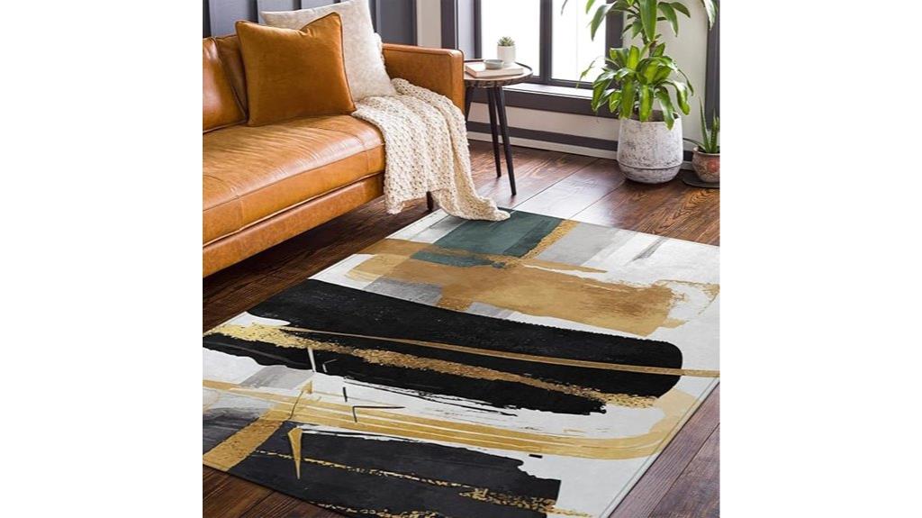 black and gold rug