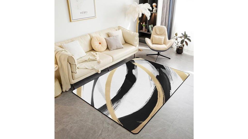 black white gold kid s rug