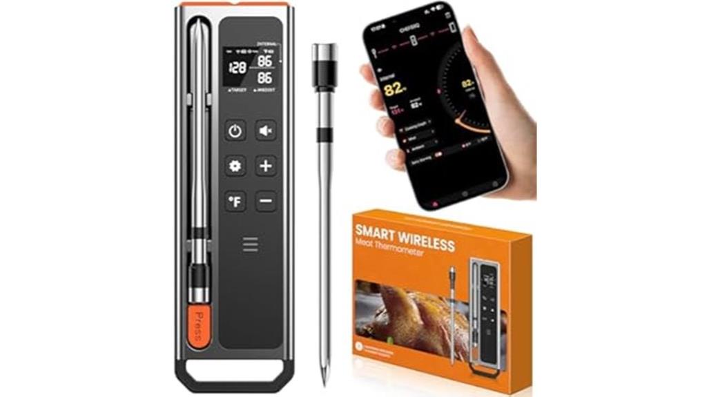 bluetooth enabled wireless meat thermometer