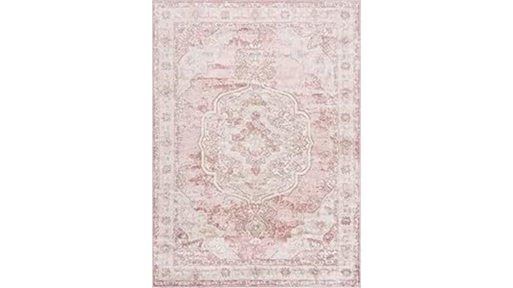 blush pink bohemian rug