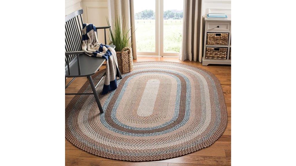 braided oval rug size