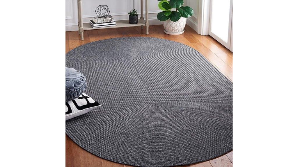 braided oval rug size