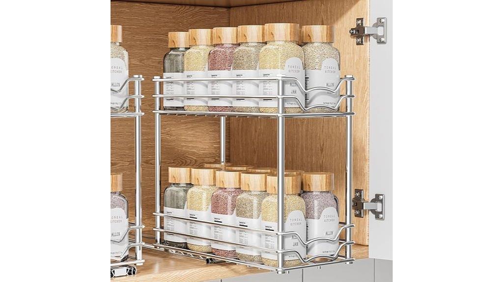 cabinet pull out spice rack