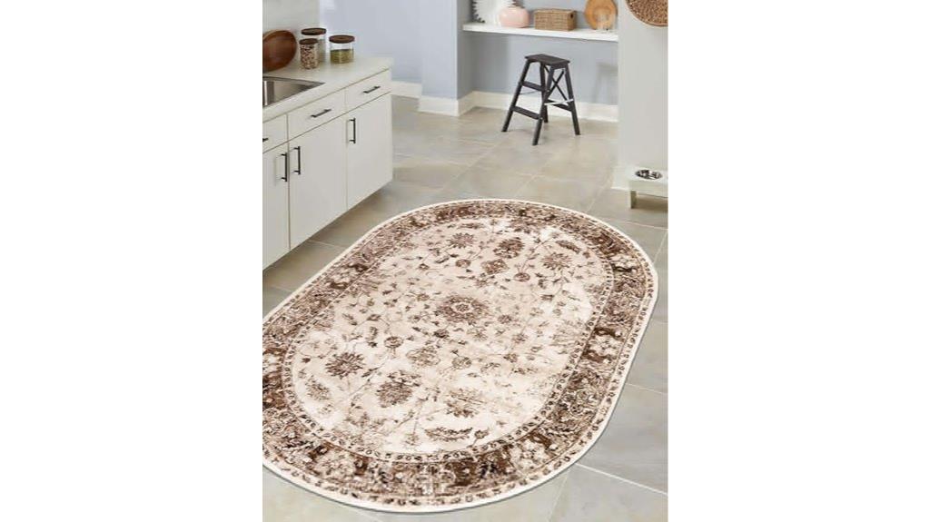 cream beige oval rug
