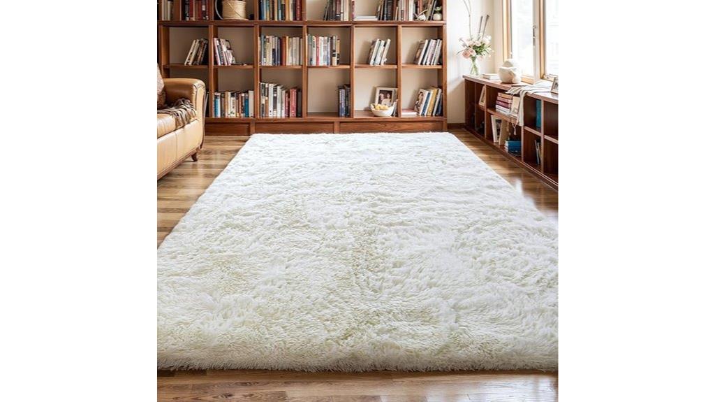 cream shag rug 6x9