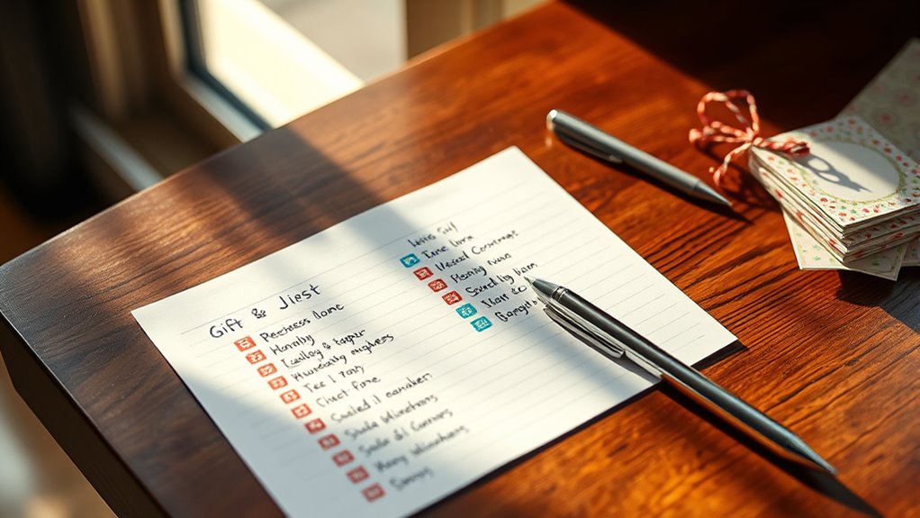 create thoughtful gift list