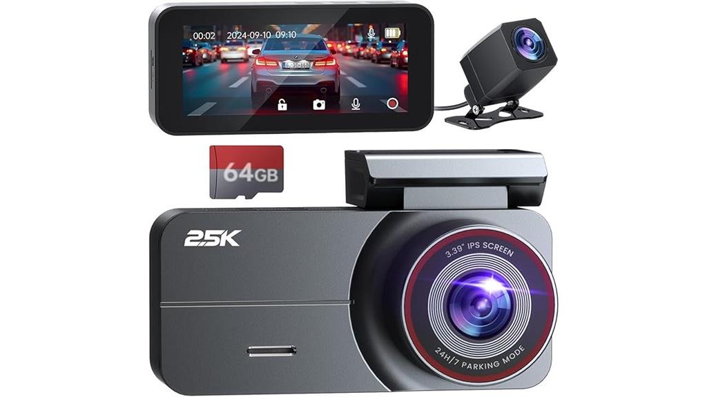 dual 2 5k and 1080p dash cam