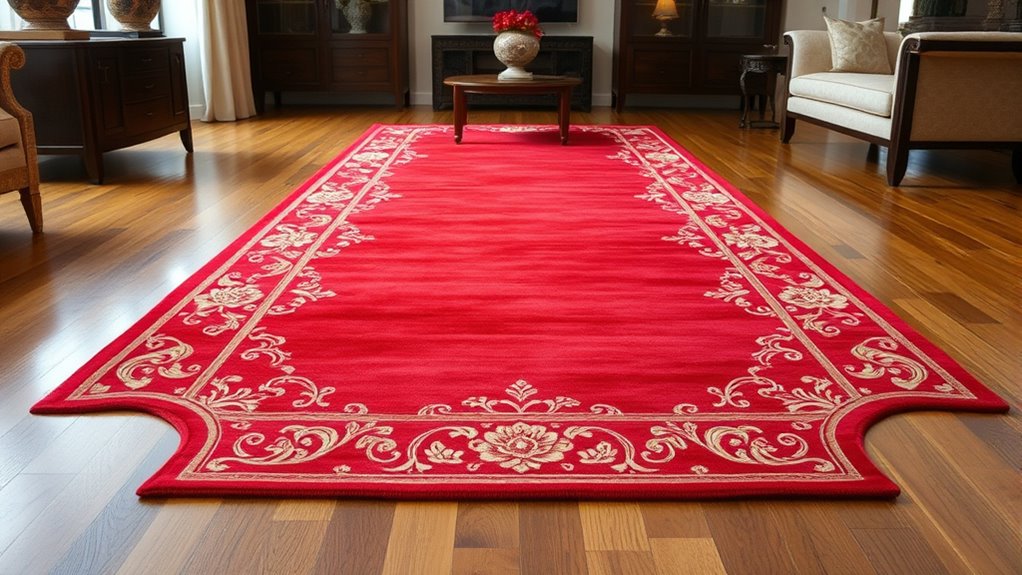 elegant red silk carpet collection