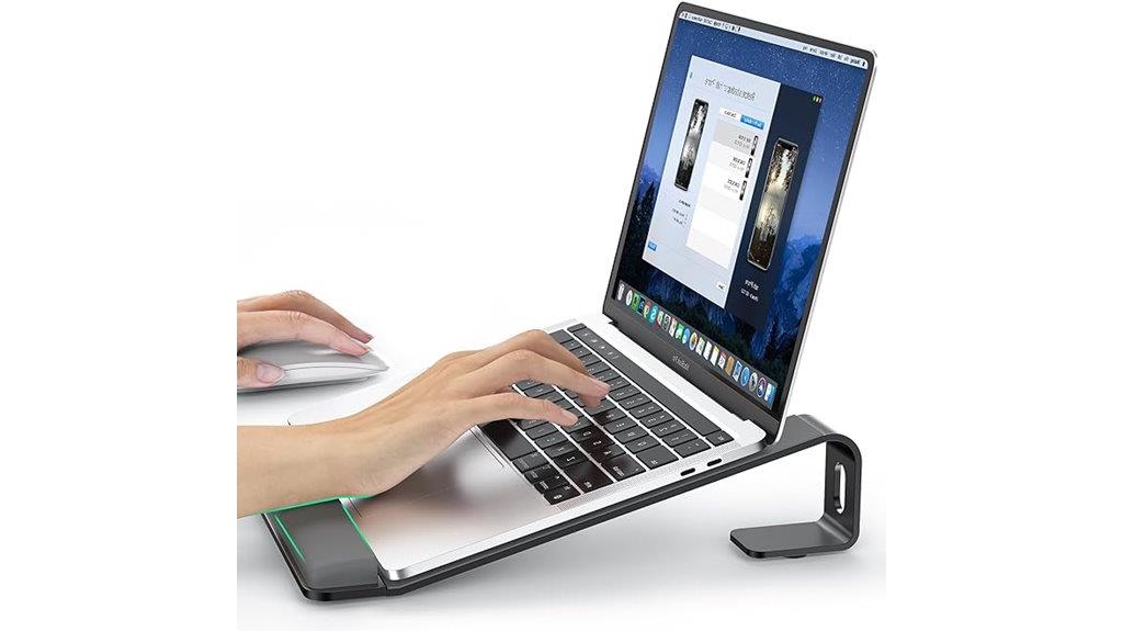 ergonomic aluminum laptop riser