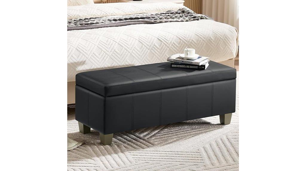 faux leather ottoman storage