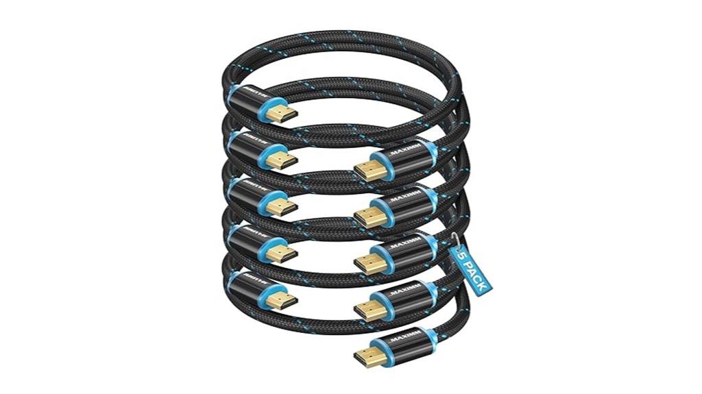 five 4k hdmi cables