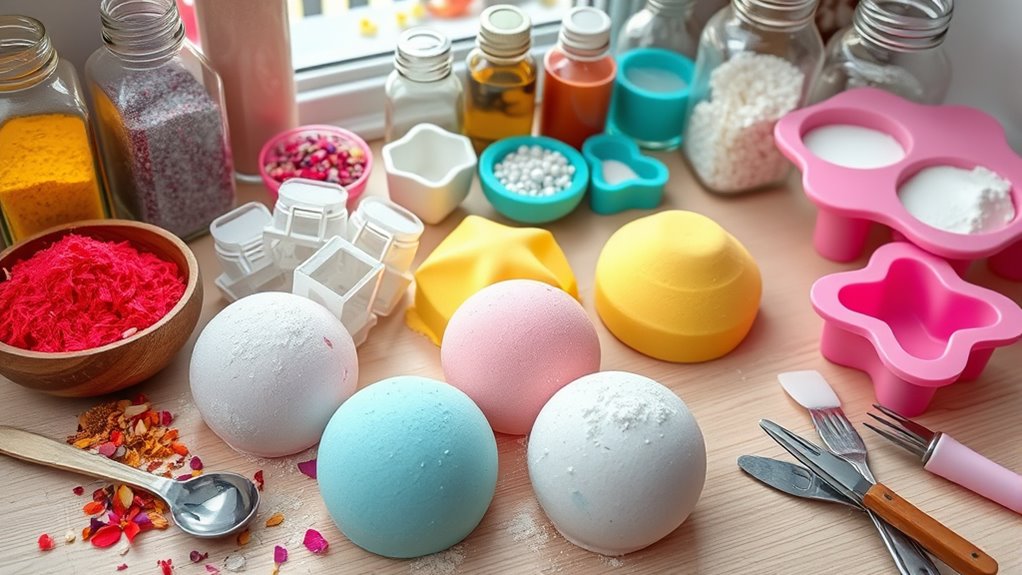 gather supplies for bath bombs