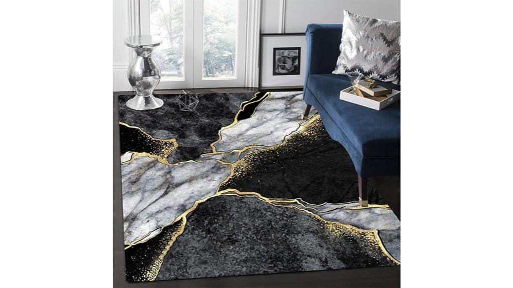 grey gold marble rug