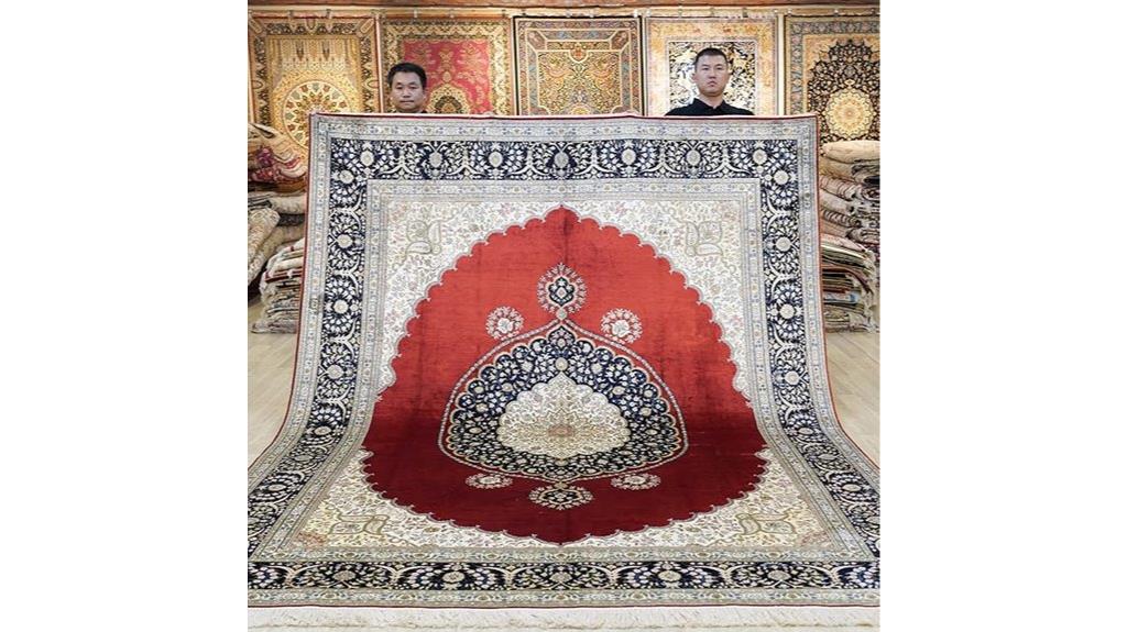 handmade 8x10 silk rug
