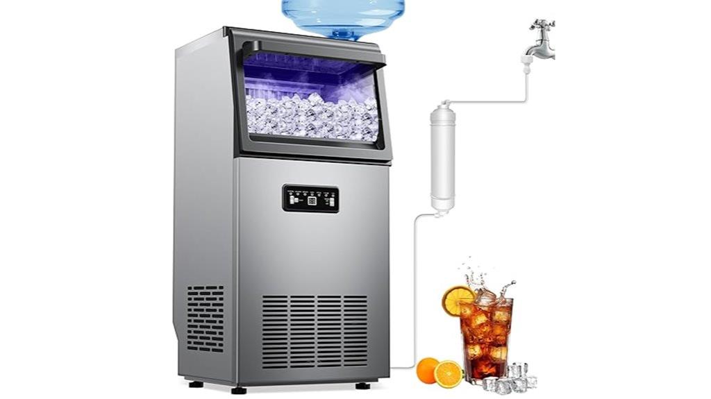 high capacity stainless ice maker