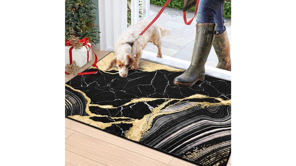marble design non slip rug