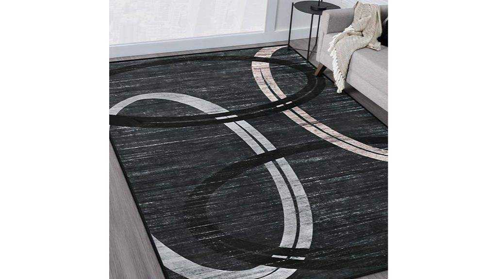 modern wavy oval rug