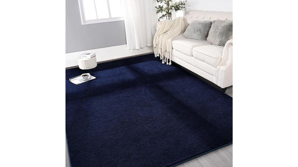 navy blue soft rug