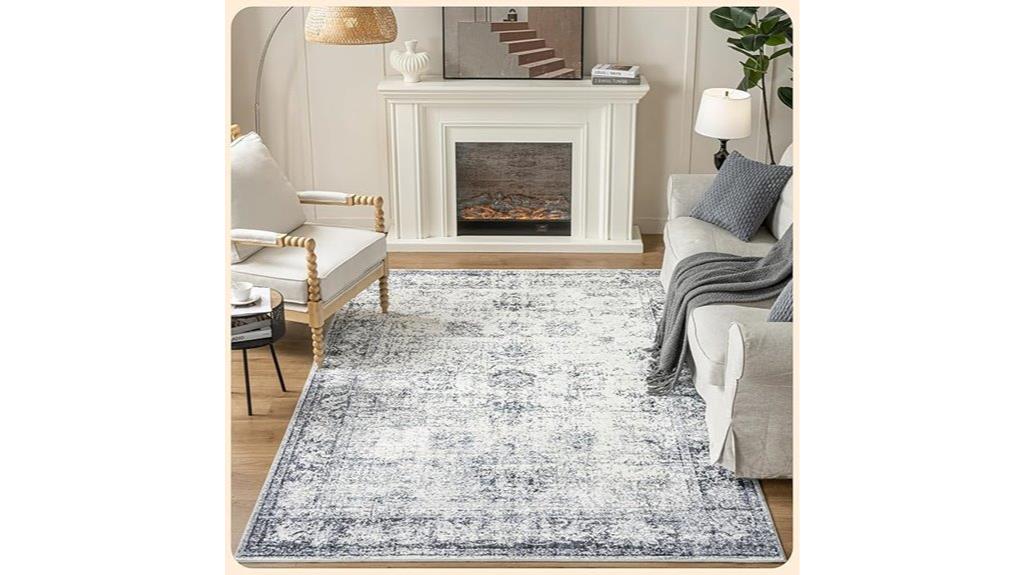 navy rectangle area rug