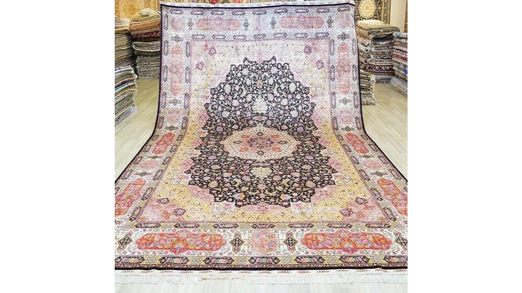 pink vintage silk rug