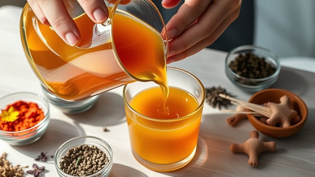 pour slowly avoid bubbles