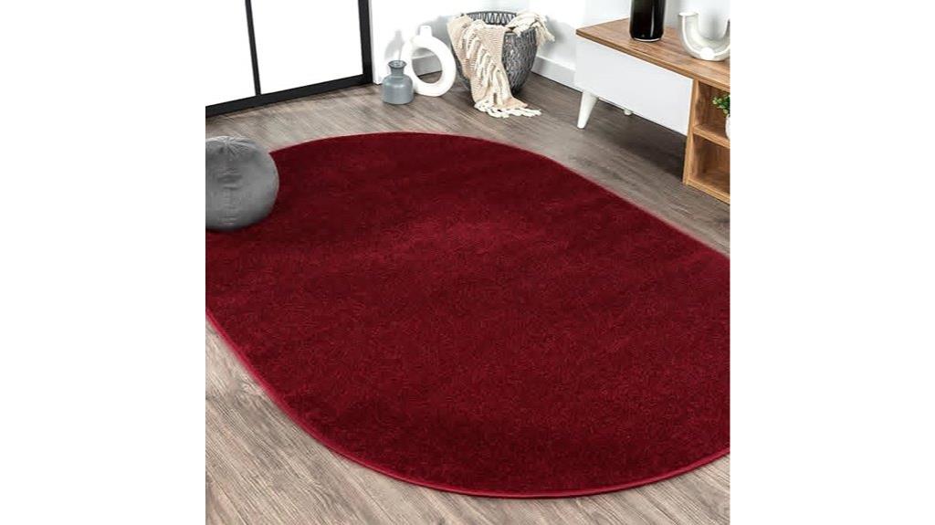red oval indoor rug