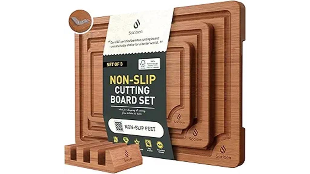 set of three bamboo boards