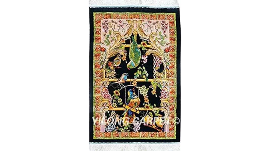 silk handmade small rug