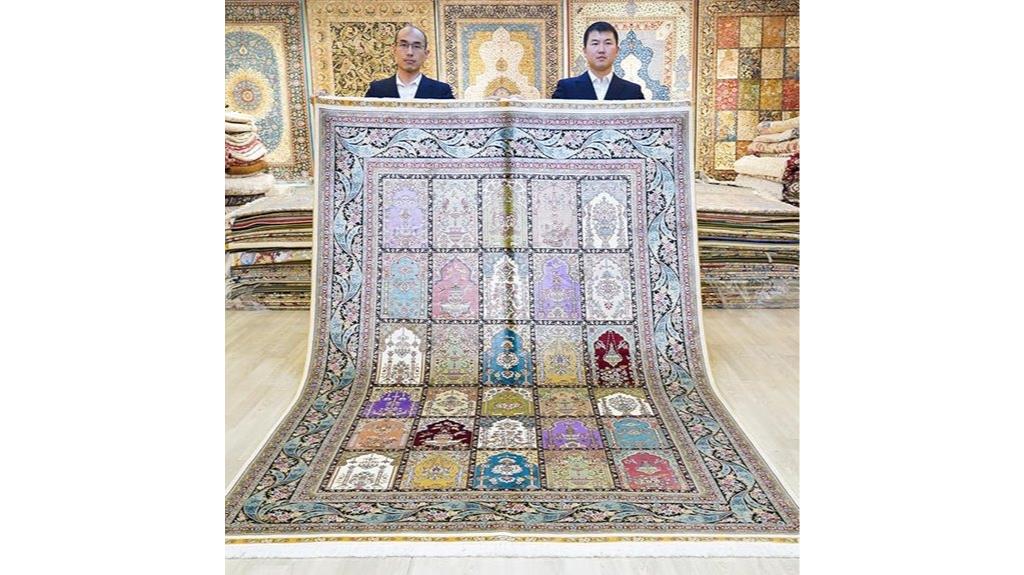 six by nine silk rug