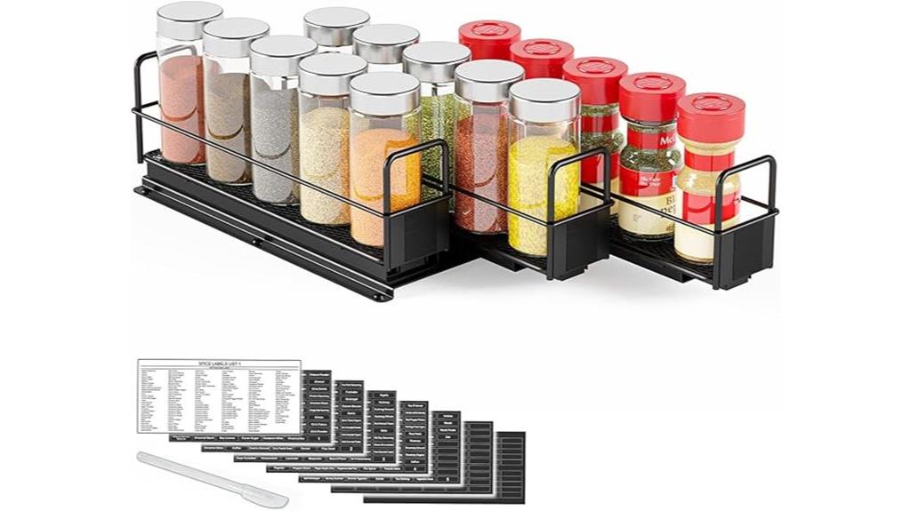 three drawer spice rack