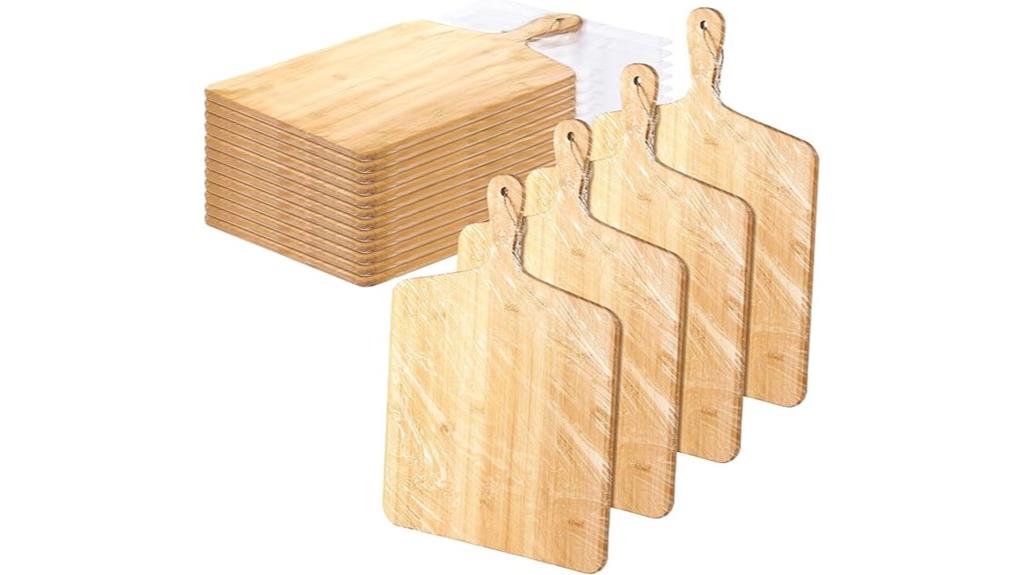twelve bamboo cutting boards