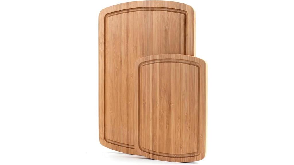 two bamboo cutting boards