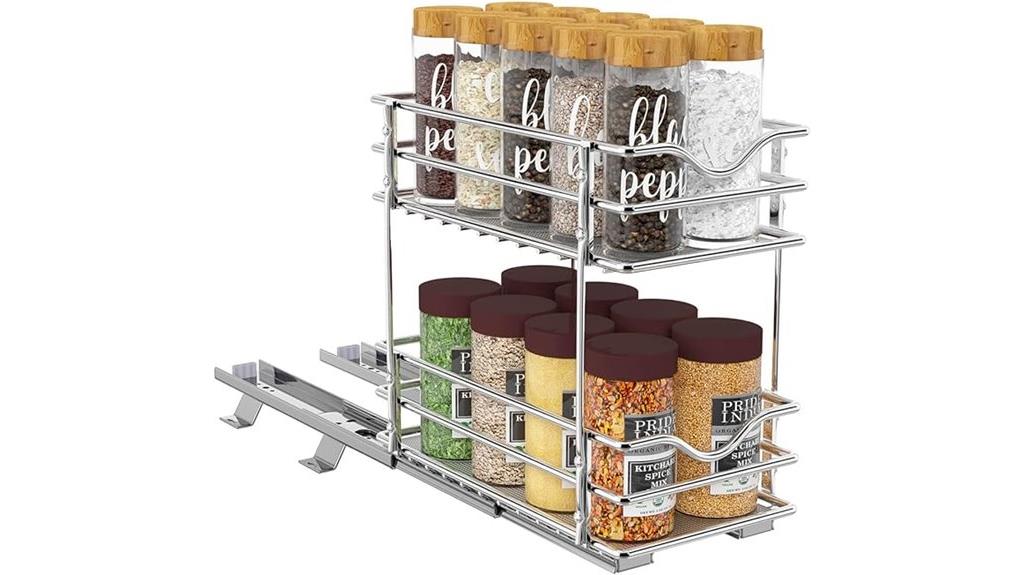 two tier pull out spice rack