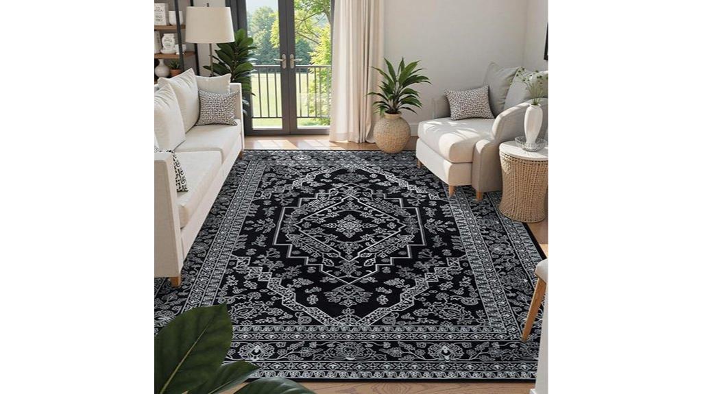 vintage black rug 8x10