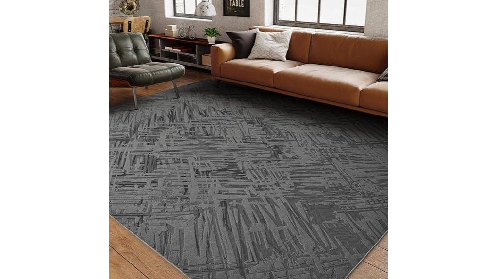 washable camel abstract rug