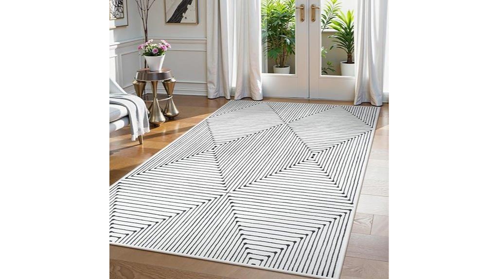 washable geometric area rug