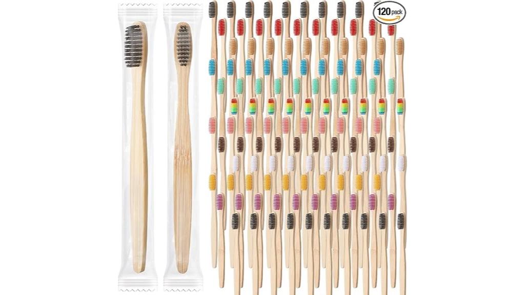 120 piece bamboo toothbrush set