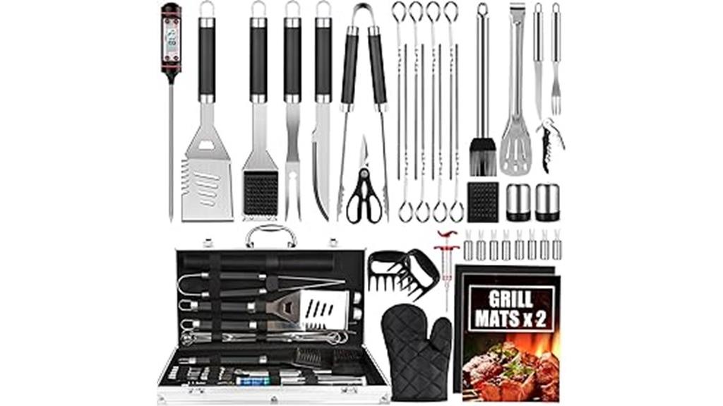 38 piece stainless steel grill tools