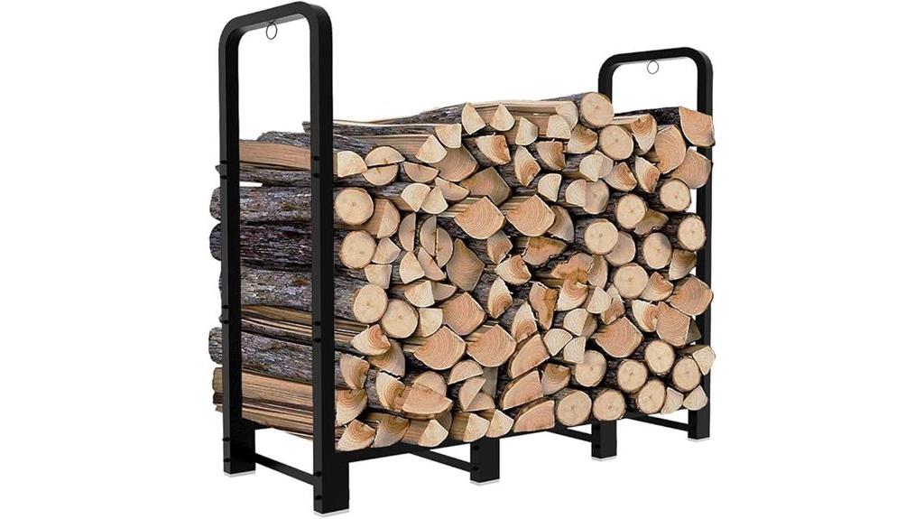 4 foot outdoor firewood holder