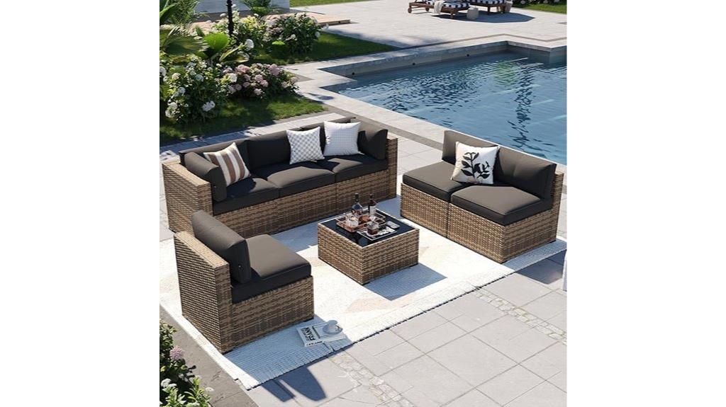 7 piece wicker patio set