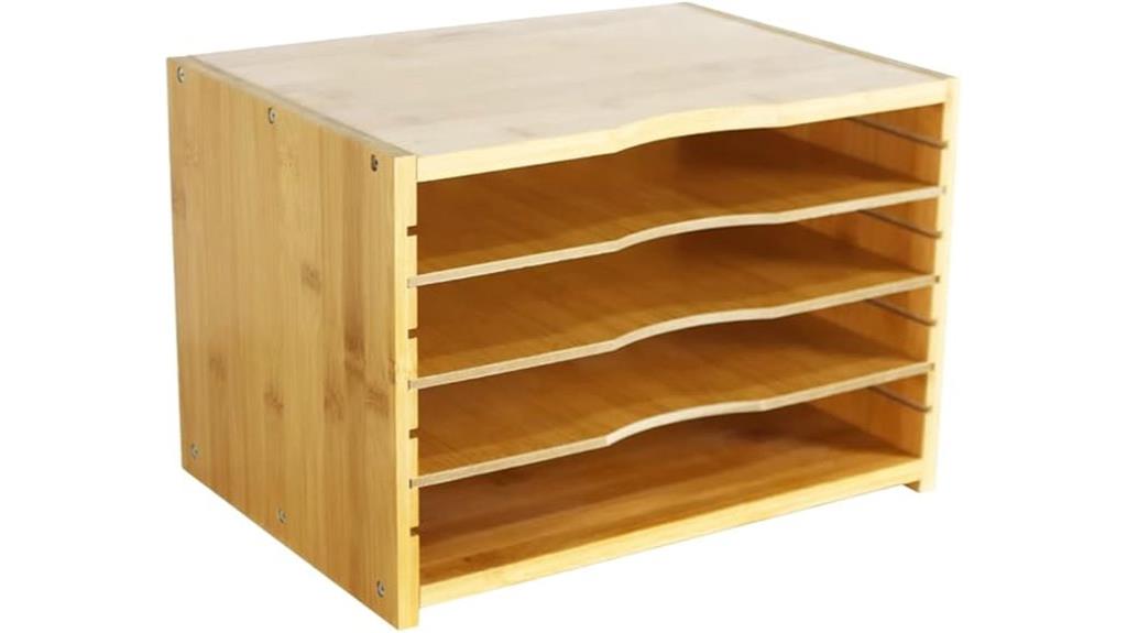 adjustable bamboo document organizer
