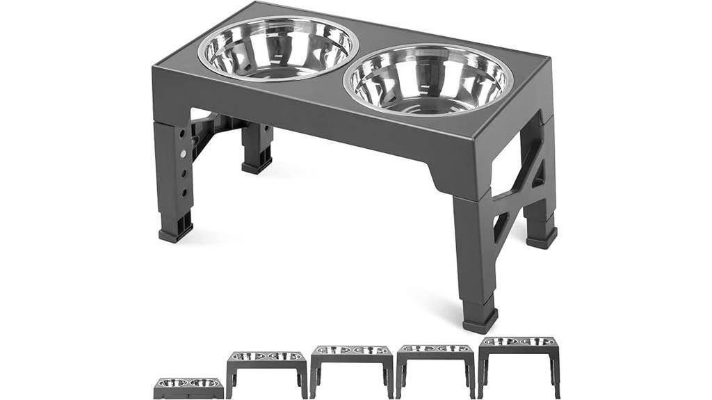 adjustable elevated dog bowls
