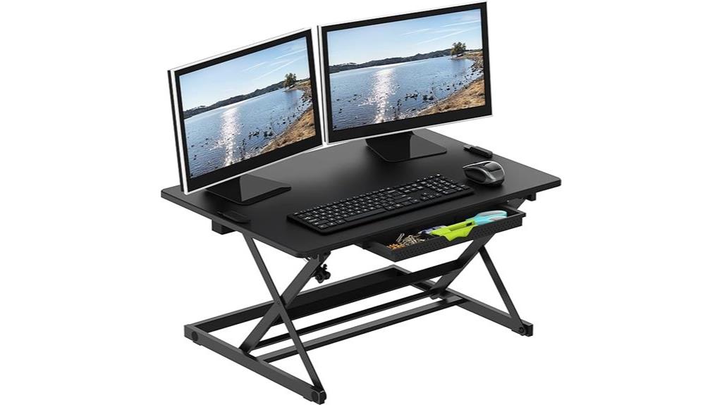 adjustable height desk converter
