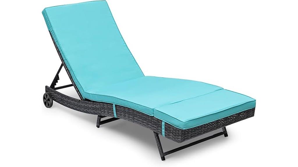 adjustable wicker pool lounge